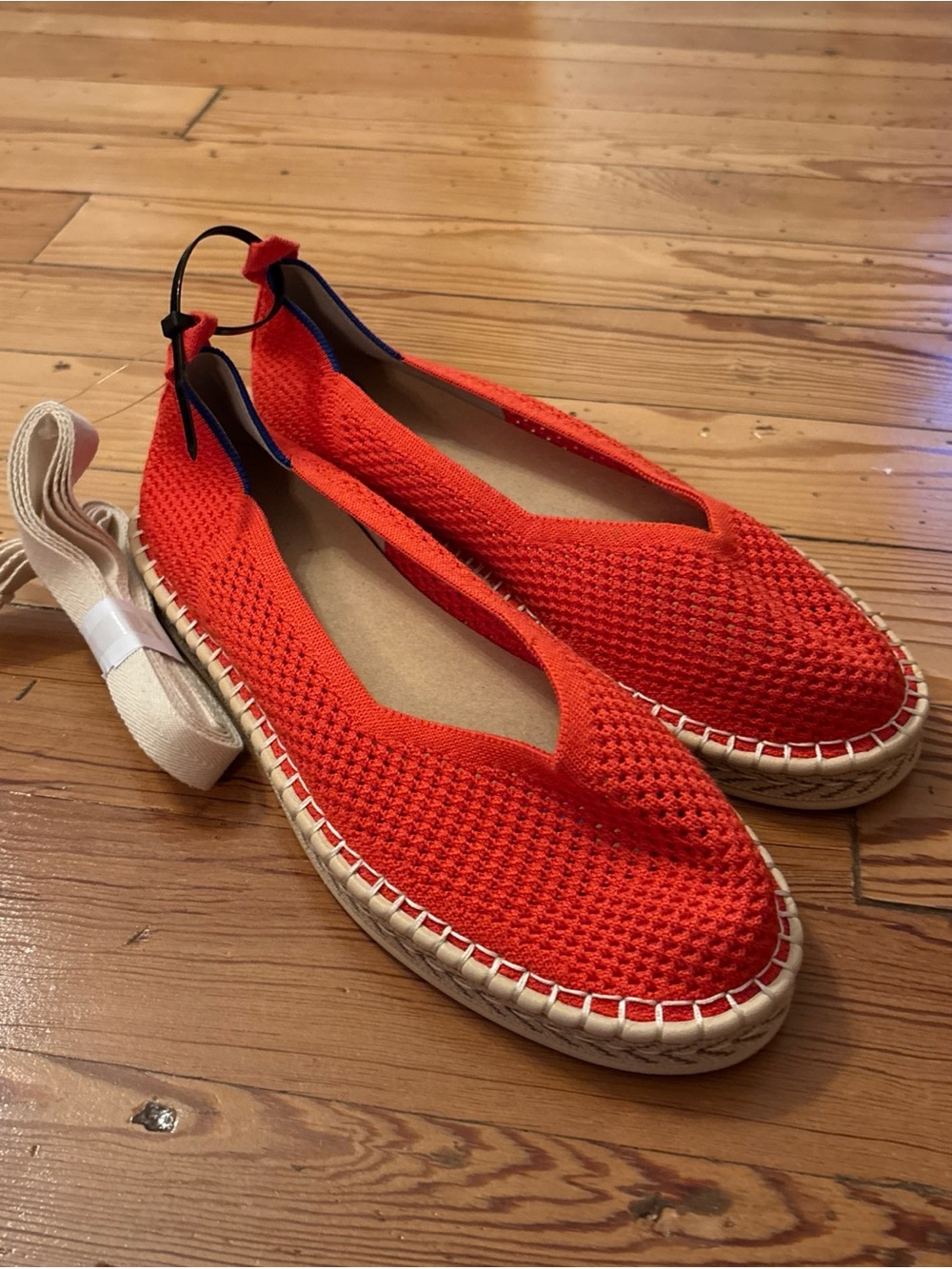Rothy’s The Espadrille Flats In Red Hot  Comfort Cushion Size 10.5 NWOB